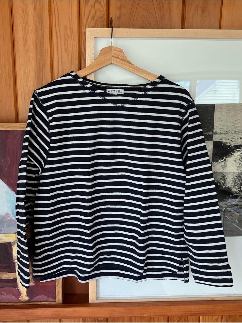 Alex Mill Navy & White Striped Long Sleeve Top